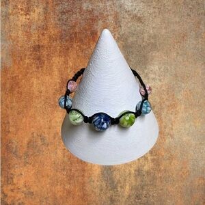 Handmade Macrame Multicolor Beaded Bracelet NWOT